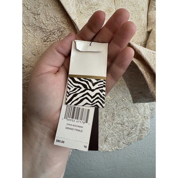 Dana Buchman New Dress Jacket Gold Metallic NWT Size 16 Vanilla Ice - Picture 6 of 12